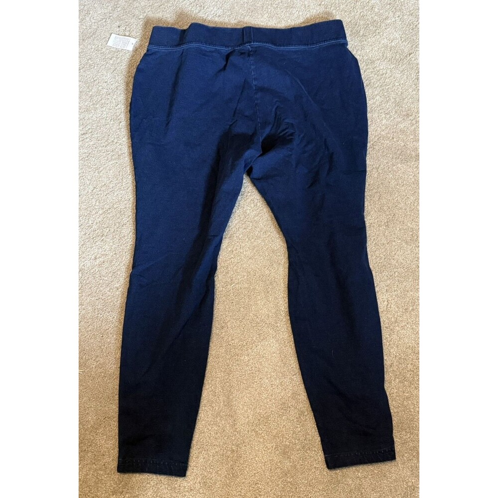Lands End Starfish Denim Knit Leggings Straight Dark Blue women's Size 1X NWT